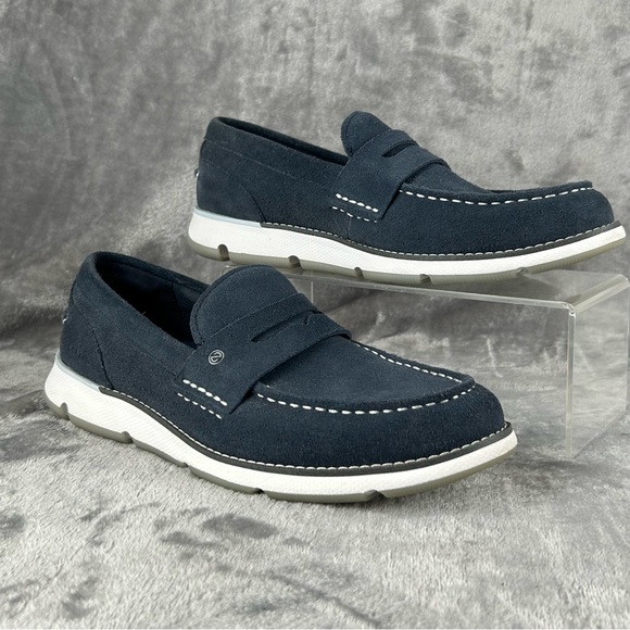 Cole Haan ZeroGrand Navy Suede Casual Lifestyle Daily Penny Loafer Mens 8.5 M - Picture 1 of 11